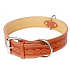 Tatrapet Halsband Lederhalsband, Rindsleder mit eingeprägtem Muster - Cognac 4 x 65 cm
