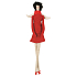 Stoff Engel in rot sitzend 43 cm