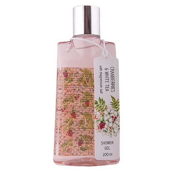Böhmen Geschenke Weißer Tee und Preiselbeeren und Magnesiumsalz Duschgel 200 ml
