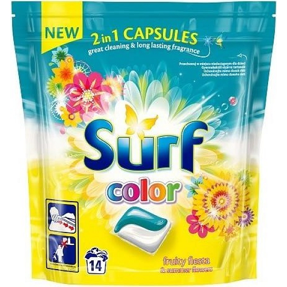 Surf Color Fruity Fiesta & Summer Flowers Kapseln zum Waschen farbiger Kleidung 14 Stück 337 g