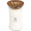 WoodWick White Teak - Weiße Teak-Duftkerze mit Holzdocht und Deckelglas groß 609,5 g