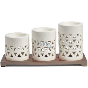 Yankee Candle Belmont Multi Keramik Teelicht Kerzenhalter mit Metallbasis, Geschenkset