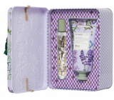Heathcote & Ivory Flower Blooms Lavendelgarten Eau de Parfum Roll-On für Frauen 12 ml + Handcreme 50 ml, Geschenkset