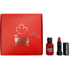 Dsquared2 Red Wood Eau de Toilette für Frauen 5 ml + Lippenstift 1,2 g, Geschenkset