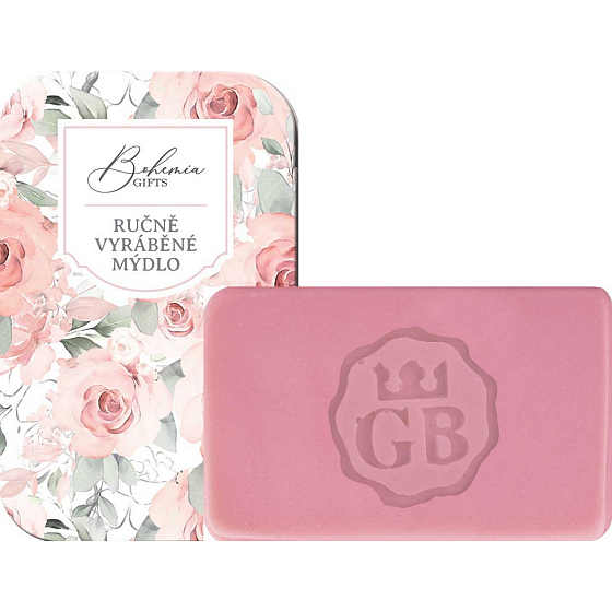 Bohemia Gifts Rose handgefertigte Toilettenseife mit Glycerin in Blechdose 80 g