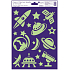 Fensterfolie ohne Kleber Kunststoff leuchtet im Dunkeln Rakete, Ufo 20 x 30 cm