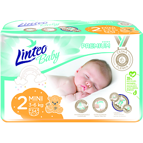 Linteo Baby Premium Mini Kinderwindeln 3 bis 6 kg, 34 Stk
