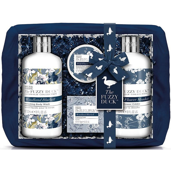 Baylis & Harding Cotswold flowers Waschgel 300 ml + Duschcreme 300 ml + Seife 150 g + Badekristalle 100 g + Korb, Kosmetikset für Frauen