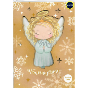 Albi Glowing Grußkarte für Kuvert Weihnachtskarte Engel 14,8 x 21 cm