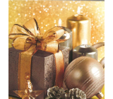 Nekupto Weihnachtsgeschenkkarten Goldene Geschenke und Flakons 6,5 x 6,5 cm 6 Stück