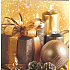 Nekupto Weihnachtsgeschenkkarten Goldene Geschenke und Flakons 6,5 x 6,5 cm 6 Stück