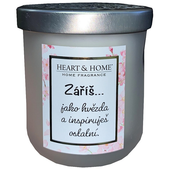 Heart & Home Frische Leinen Soja-Duftkerze mit Aufschrift Glow 110 g