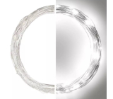 Emos Weihnachts-Nanokette silber 10 m, 100 LEDs, kaltweiß + 5 m Kabel + Zeitschaltuhr