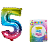 Wiky Aufblasbarer Regenbogen Ballon Nummer 5, 40 cm