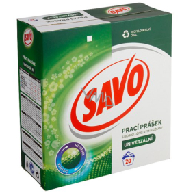 Savo Universal mit biologisch abbaubaren Inhaltsstoffen Waschmittel für farbige und weiße Kleidung 20 Waschgänge 1,4 kg