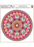 Fensterfolie ohne Kleber Rot-rosa Mandala 30 x 33,5 cm