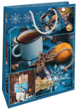 Nekupto Geschenkpapier Tasche 32,5 x 26 x 13 cm Weihnachtspunsch blau
