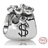 Sterling Silber 925 Geldtasche, Perle auf Armband Symbol