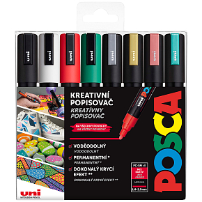 Posca Satz Acrylmarker 1,8 - 2,5 mm Mix aus Weihnachtsfarben 8 Stück PC-5M