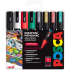 Posca Satz Acrylmarker 1,8 - 2,5 mm Mix aus Weihnachtsfarben 8 Stück PC-5M