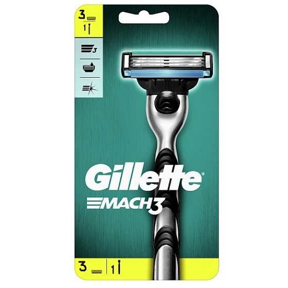 Gillette Mach3 Uhrwerk + Ersatzkopf 3 Stück, für Herren