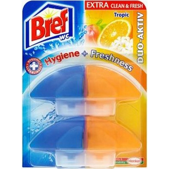 Bref Duo Aktiv Extra saubere und frische tropische WC-Gel-Nachfüllung 2x60 ml