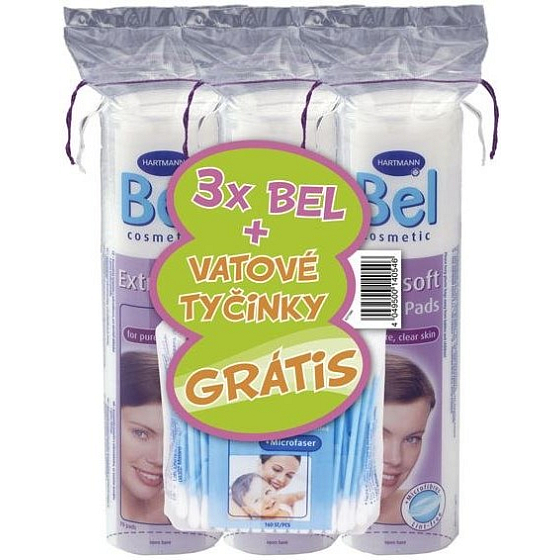 Bel Cosmetic Cosmetic Tampons 3 x 70 Stück + Wattestäbchen