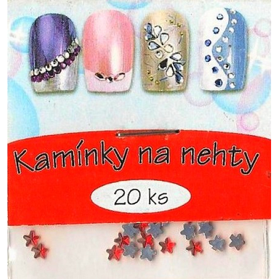 Professionelle Nageldekorationen Strass Sterne Sterne rot 20 Stück