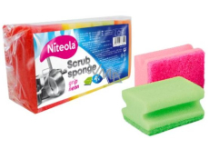 Niteola Grip Scrub Schwamm Ultra geformter Geschirrspülschwamm 9 x 7 x 4,5 cm 4 Stück
