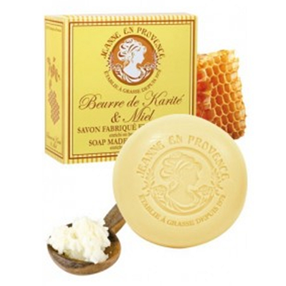 Jeanne en Provence Beurre de Karité & Miel Shea Butter und Honig feste Toilettenseife mit einem zarten Duft 100 g