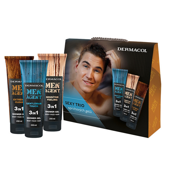 Dermacol Men Agent 3 in 1 Duschgel 3 x 250 ml, Kosmetikset