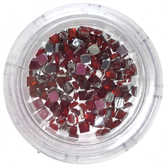 Professionelle Nageldekorationen Strasssteine Quadrate rot 132