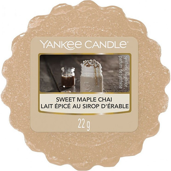 Yankee Candle Sweet Maple Chai - Chai mit Ahornsirup duftendem Wachs für Aromalampe 22 g