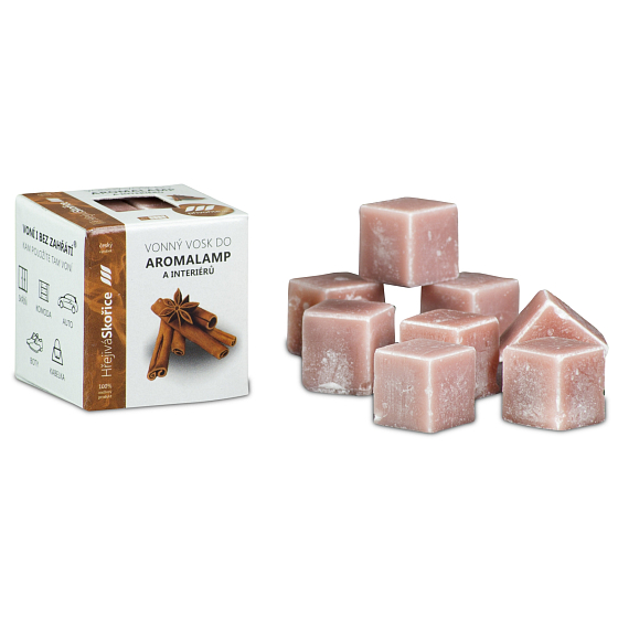 Kosak Warmes Zimt natürliches Duftwachs für Aromalampen und Innenräume 8 Würfel 30 g