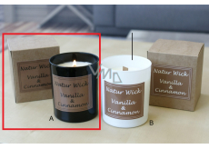 Lima Natur Wick Schwarz & Weiß Vanille und Zimt Aroma Kerze Holzdocht schwarz 175 g 1 Stück