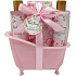 Salsa Collection Pink Peony Duschgel 150 ml + Körperlotion 150 ml + Badesalz 100 g, Kosmetikset in einem rosa Tablett