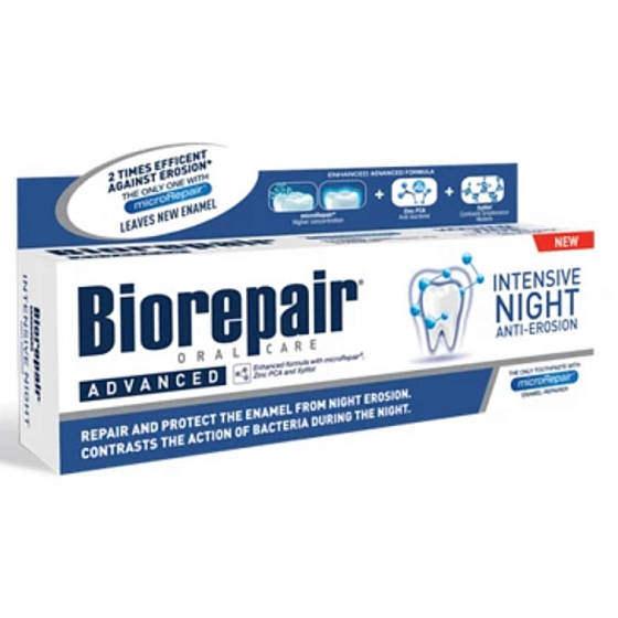 Biorepair Advanced Intensive Night Zahnpasta für die Remineralisierung des Zahnschmelzes und frischen Atem 75 ml