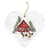 Bohemia Gifts Holzdekoration Herz mit Druck Haus und Rehe 12 cm