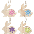 Holzhase mit Blume zum Aufhängen 8 cm 1 Stück