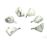 Magnesit / Howlite White Tumbler Anhänger Naturstein, 2,2-3 cm, 1 Stück, Reinigungsstein