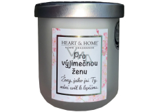 Heart & Home Frische Leinen Soja-Duftkerze mit Aufschrift Für eine besondere Frau 110 g