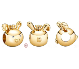 Charm Sterling Silber 925 Kaninchen, Kaninchen ist das vierte Tier im 12-Jahres-Zyklus des chinesischen Tierkreiszeichens, Perle für Armband