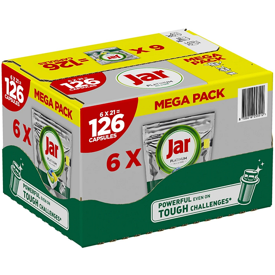 Jar Platinum All in One Lemon Spülmaschinenkapseln Box 6 x 21 Stück
