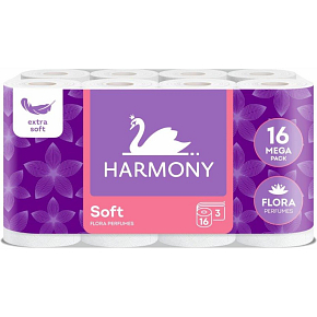Harmony Soft Flora Aroma Toilettenpapier, 3-lagig, 16 Rollen