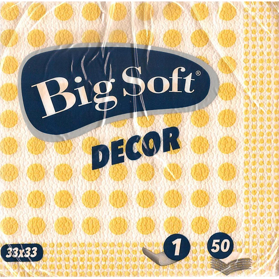 Big Soft Decor Papierservietten1 geschichtet 33 x 33 cm 50 Stück gelb