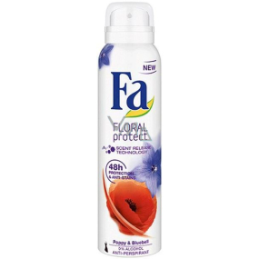 Fa Floral Protect Poppy & Bluebell Antitranspitant Deodorant Spray für Frauen 150 ml