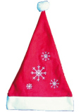 Nikolaus / Weihnachtsmütze Santa rot mit Schneeflocken 40 x 30 cm 1 Stück
