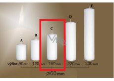 Lima Gastro glatte Kerze weißer Zylinder 60 x 150 mm 1 Stück