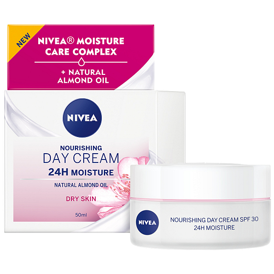 Nivea 24h Feuchtigkeitspflegende Tagescreme für trockene bis empfindliche Haut 50 ml