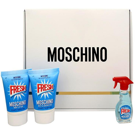 Moschino Fresh Couture Eau de Toilette 5 ml + Duschgel 25 ml + Körperlotion 25 ml, Geschenkset